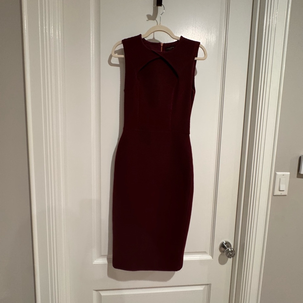 Ted Baker Deep Burgundy Midi Dress